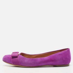Salvatore Ferragamo Purple Suede Varina Ballet Flats Size 37, Flats - Luxury Closet catalog