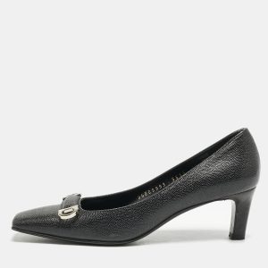 Salvatore Ferragamo Black Leather  Square Toe Pumps Size 37, Pumps - Luxury Closet catalog