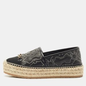 Salvatore Ferragamo Black Leather Kim Gal Espadrille Loafers Size 40, Loafers & Slip-Ons - Luxury Closet catalog