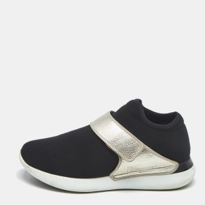 Salvatore Ferragamo Black/Gold Leather and Neoprene Palau Sneakers Size 38.5, Athletic Shoes & Sneakers - Luxury Closet catalog