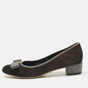 Salvatore Ferragamo Multicolor Suede Vara Bow Pumps Size 38.5, Pumps - Luxury Closet catalog