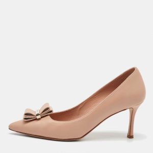 Salvatore Ferragamo Beige Leather Winnie Pumps Size 36.5, Pumps - Luxury Closet catalog