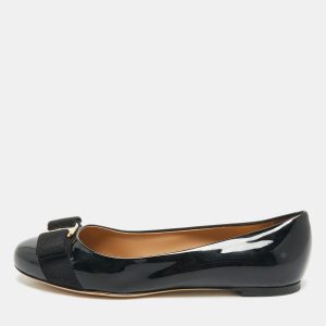 Salvatore Ferragamo Black Patent Leather Varina Ballet Flats Size 35, Flats - Luxury Closet catalog