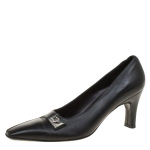 Salvatore Ferragamo Black Leather Buckle Detail Pumps Size 35.5, Pumps - Luxury Closet catalog