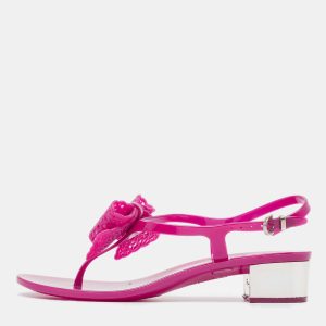Salvatore Ferragamo Purple Rubber Perala Thong Sandals Size 36.5, Sandals - Luxury Closet catalog