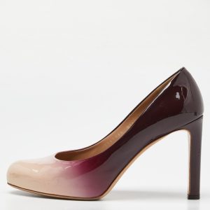Salvatore Ferragamo Pink/Burgundy Ombre Patent Leather Platform Pumps Size 39, Pumps - Luxury Closet catalog