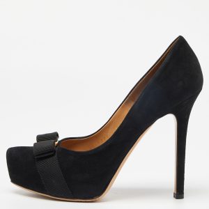 Salvatore Ferragamo Black Suede Carla Vara Bow Pumps Size 38, Pumps - Luxury Closet catalog