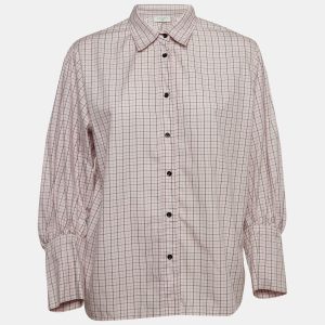 Sandro Pink Checkered Cotton Puff Sleeves Shirt L, Shirts & Tops - Luxury Closet catalog