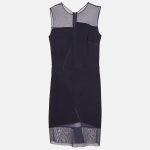 Sandro Navy Blue Crepe Sleeveless Sheath Dress S, Dresses - Luxury Closet catalog