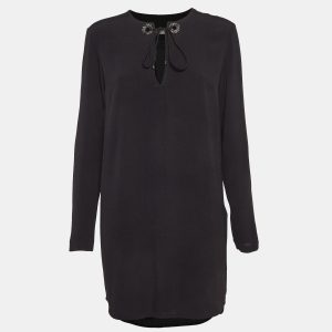 Sandro Black Black Crystal Embellished Crepe Tunic Dress L, Dresses - Luxury Closet catalog