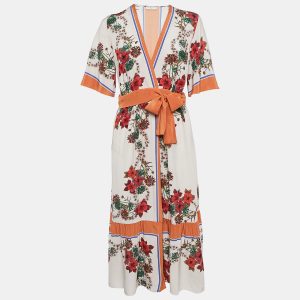 Sandro Multicolor Floral Print Silk Wrap Dress S, Dresses - Luxury Closet catalog