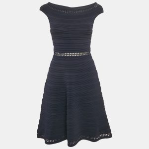 Sandro Navy Blue Patterned Knit Sleeveless Mini Dress L, Dresses - Luxury Closet catalog