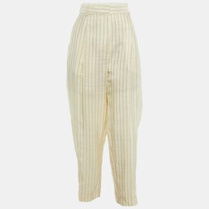 Sandro Ecru Striped Canvas Straight Leg Pants L, Clothing - Luxury Closet catalog