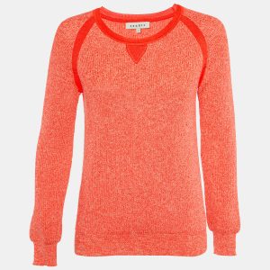 Sandro Orange Heavy Cotton and Polyester Knit Crew Neck Sweater S, Sweaters & Cardigans - Luxury Closet catalog