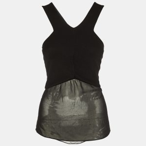 Sandro Black Knit & Chiffon Halter Neck Top S, Shirts & Tops - Luxury Closet catalog
