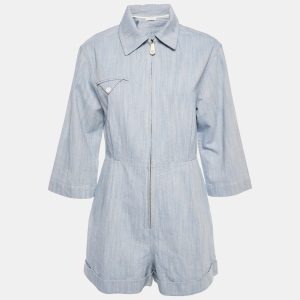 Sandro Blue Cotton Gabardine Zip-Up Alma Playsuit M, Suits - Luxury Closet catalog