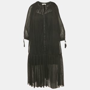 Sandro Black Plisse Drop Waist Short Dress M, Dresses - Luxury Closet catalog