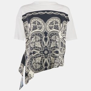 Sandro Multicolor Print Cotton Tie-Waist Crew Neck T-Shirt XS, Shirts & Tops - Luxury Closet catalog