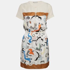 Sandro White Printed Crepe and Silk Trim Mini Dress S, Dresses - Luxury Closet catalog