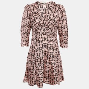 Sandro Pink Floral Printed Silk Mini Dress M, Dresses - Luxury Closet catalog