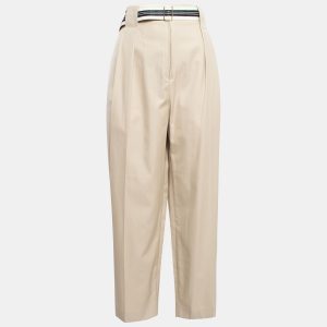 Sandro Beige Cotton Belted Wide-Leg Trousers L, Clothing - Luxury Closet catalog