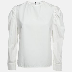 Sandro White Cotton Puff Sleeves Top M, Shirts & Tops - Luxury Closet catalog