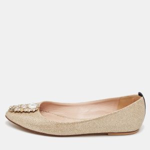 SJP Sarah Jessica Parker Gold Glitter Ballet Flats Size 37, Flats - Luxury Closet catalog