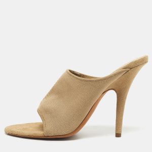 Season 6 Beige Knit Fabric Heel Mules Size 39.5, Sandals - Luxury Closet catalog
