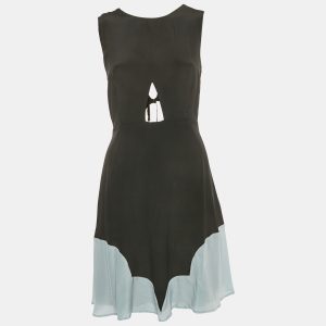 See by Chloe Black Silk Tie-Up Detail Cut-Out Mini Dress S, Dresses - Luxury Closet catalog
