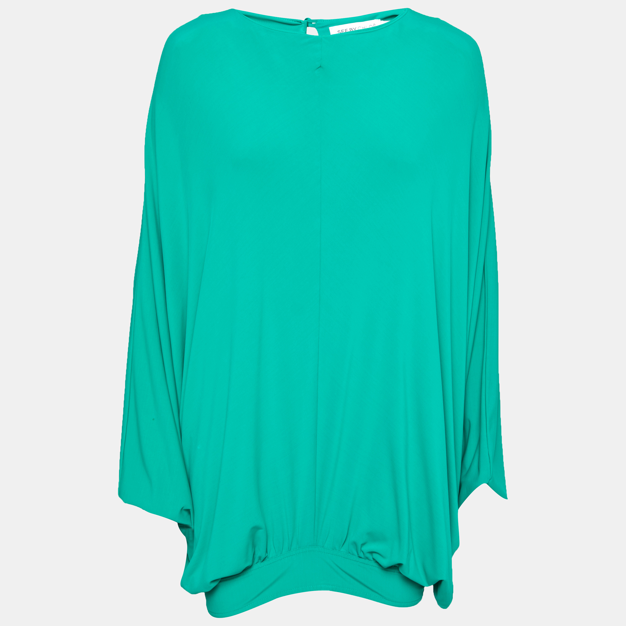 See by Chloe Green Jersey Draped Oversized Top M, Shirts & Tops - Luxury Closet catalog