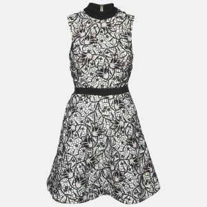 Self-Portrait White/Black Floral Lace Mini Dress S, Dresses - Luxury Closet catalog