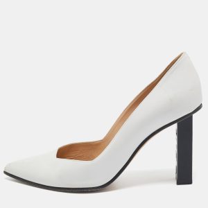 Sergio Rossi White Leather Logo Heel Pumps Size 36.5, Pumps - Luxury Closet catalog