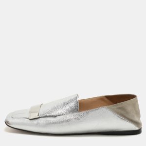 Sergio Rossi Silver Leather and Suede SR1 Loafers Size 38, Loafers & Slip-Ons - Luxury Closet catalog