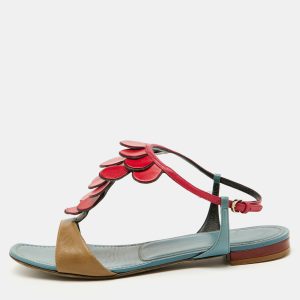 Sergio Rossi Multicolor Leather Flat Sandals Size 40, Sandals - Luxury Closet catalog