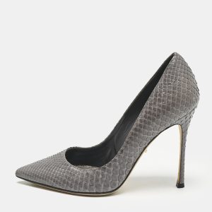 Sergio Rossi Grey Python Leather Pointed Toe Pumps Size 35, Pumps - Luxury Closet catalog