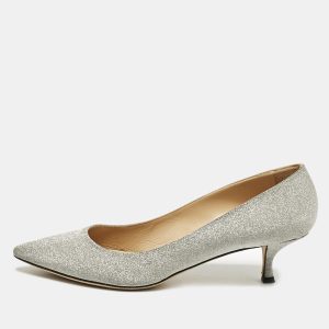 Sergio Rossi Silver Glitter Pointed Toe Pumps Size 40, Pumps - Luxury Closet catalog