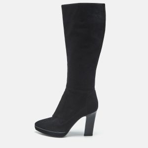 Sergio Rossi Black Suede Knee Length Boots Size 39, Boots - Luxury Closet catalog