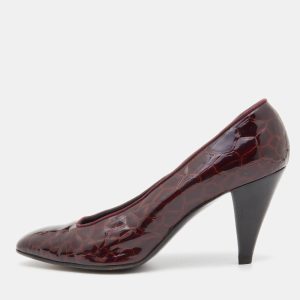 Sergio Rossi Burgundy Croc Embossed Patent Leather Pumps Size 36.5, Pumps - Luxury Closet catalog