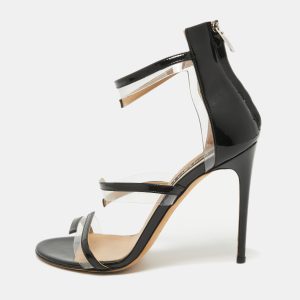Sergio Rossi  Black Patent And PVC Ankle Strap Sandals Size 40, Sandals - Luxury Closet catalog