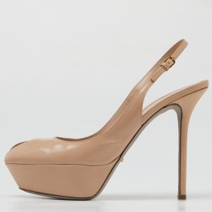 Sergio Rossi Beige Patent Leather Cachet Slingback Pumps Size 39, Pumps - Luxury Closet catalog
