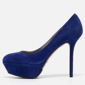 Sergio Rossi Blue Suede Platform Pumps Size 38, Pumps - Luxury Closet catalog