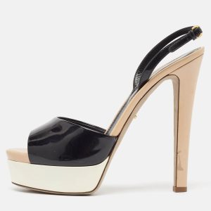 Sergio Rossi Black Patent Leather Open Toe Platform Ankle Strap Sandals Size 40.5, Sandals - Luxury Closet catalog