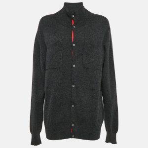 Shanghai Tang Grey Cashmere Blend Button Front Cardigan L, Sweaters & Cardigans - Luxury Closet catalog