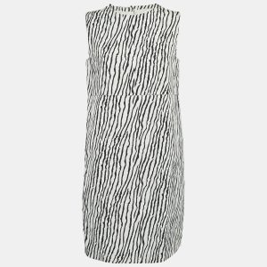 S'Max Mara White Printed Cotton Blend Sleeveless Short Dress S, Dresses - Luxury Closet catalog