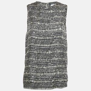 S'Max Mara Monochrome Printed Silk Top S, Shirts & Tops - Luxury Closet catalog