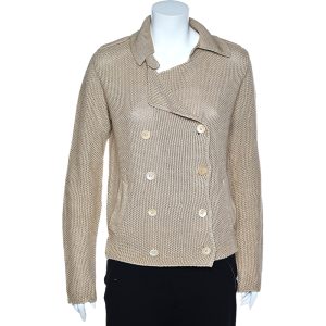 S'Max Mara Cream Linen Knit Double Breasted Blazer M, Sweaters & Cardigans - Luxury Closet catalog