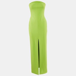 Solace London Lime Green Crepe Strapless Maxi Dress M, Dresses - Luxury Closet catalog