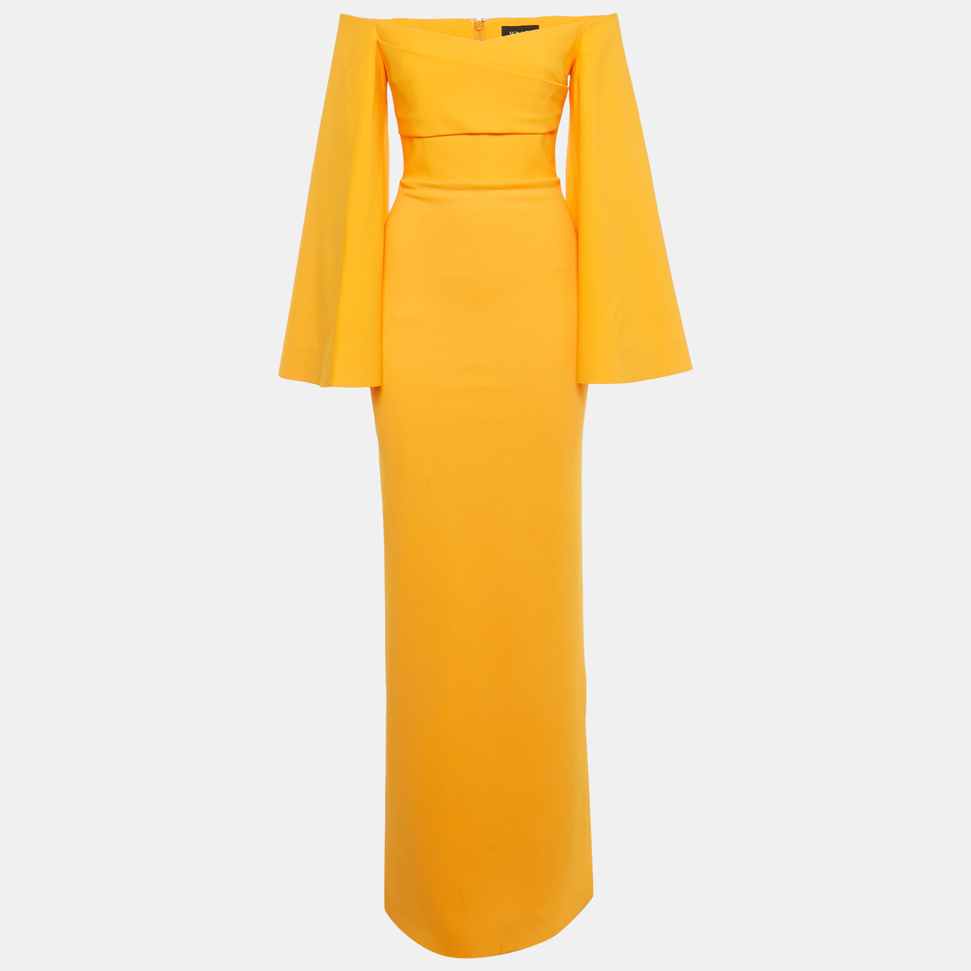 Solace London Orange Stretch Crepe Flared Sleeve Eliana Maxi Dress S, Dresses - Luxury Closet catalog