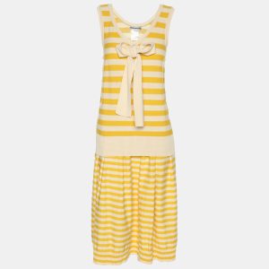 Sonia Rykiel Yellow/Beige Stripped Knit Top and Skirt Set M, Suits - Luxury Closet catalog