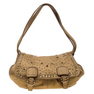 Sonia Rykiel Metallic Gold Leather Studded Shoulder Bag, Shoulder Bags - Luxury Closet catalog